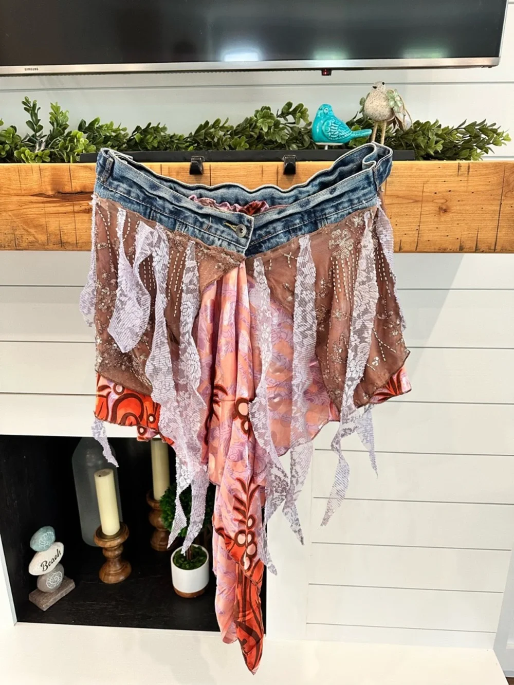 Custom Made Boho Denim Vest and Waist Wrap - Picture 12 of 16